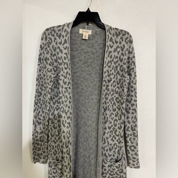Jessica Simpson size XS cotton 100% cotton, long duster animal print gray - Picture 2 of 7